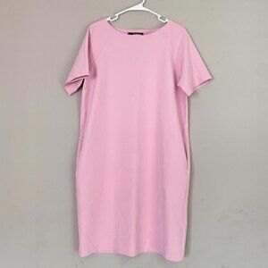 PAUL STUART pink short sleeve mini sheath dress